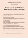 Mortuary Law: ALL QUIZZES (almost) Exam Questions And Answers 100% Pass