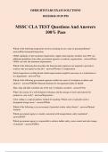 MSSC CLA TEST Questions And Answers 100% Pass