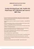 NASM CES Final Exam (All), NASM CES Final Exam (All 2) Questions and Answers 100% Pass