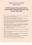 NAEMT Instructor Preparation Course, Second Edition Final Exam Questions And Answers 100% Pass.