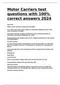 Motor Carriers test questions with 100- correct answers 2024.