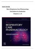 Test Bank for Rau’s Respiratory Care Pharmacology 11th Edition by Douglas Gardenhire, All Chapters 1 to 23 complete Verified editon ISBN: 9780323871556