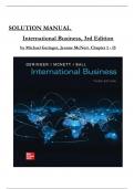 SOLUTION MANUAL For International Business 3rd Edition by Michael Geringer, Jeanne McNett, All Chapters 1 to 15 complete Verified editon