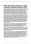 INST 203 UNIT 2 Section 1-5 with complete verified solutions 2025