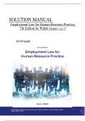 Solution Manual For Employment Law for Human Resource Practice, 7th Edition by Walsh, All Chapters 1 to 17 complete Verified editon