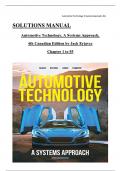 Solution Manual For Automotive Technology, A Systems Approach, 4th Canadian Edition by Erjavec, All Chapters 1 to 55 complete Verified editon ISBN:9780176796174