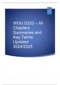 WGU D333 – All Chapters Summaries and Key Terms Updated 2024/2025