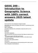 GEOG 200 - Introduction to Geographic Science with 100- correct answers 2025 latest update.