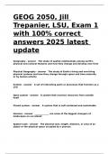 GEOG 2050, Jill Trepanier, LSU, Exam 1 with 100- correct answers 2025 latest update.