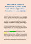 NR 607 Week 6 | Diagnosis & Management in Psychiatric-Mental Health III Practicum | Questions & Verified Answers Latest 2024/2025 