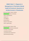 NR607 | NR 607 Week 7 |  Diagnosis & Management in Psychiatric-Mental Health III Practicum | Questions & Verified Answers | Chamberlain 