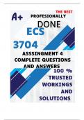 ECS3704 Assignment 4 PORTFOLIO (COMPLETE ANSWERS) Semester 2 2024