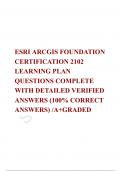 ESRI ARCGIS FOUNDATION CERTIFICATION 2102 LEARNING PLAN QUESTIONS COMPLETE WITH DETAILED VERIFIED ANSWERS (100% CORRECT ANSWERS) /A+GRADED 