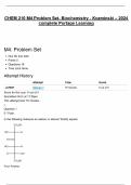 CHEM 210 M4 Problem Set- Biochemistry - Kozminski – 2024 complete Portage Learning