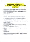 -Med Dosage WGU Test WITH QUESTIONS AND 100% ACCURATE ANSWERS   What is the Unit Dose Method? - CORRECT ANSWER drug is packaged in single doses by the pharmacy for 24 hr. dosing.  What are some advantages of Unit Dose method? - CORRECT ANSWER saves the nu