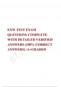 EXW TEST EXAM QUESTIONS COMPLETE WITH DETAILED VERIFIED ANSWERS (100% CORRECT ANSWERS) /A+GRADED 