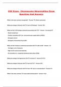 CGC Exam - Chromosome Abnormalities Exam Questions And Answers