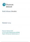 EDEXCEL  as further mathematics 8fm0-28 decision mathematics 2 mark scheme june 2024