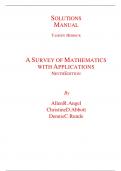 Solutions Manual for A Survey of Mathematics with Applications 9th Edition by Allen Angel (Author), Christine Abbott (Author), Dennis Runde (Author), Tamsen Herrick (Author)