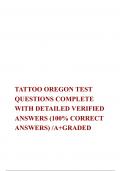 TATTOO OREGON TEST QUESTIONS COMPLETE WITH DETAILED VERIFIED ANSWERS (100% CORRECT ANSWERS) /A+GRADED