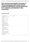 2024 New|Test bank-Radiation Protection in Medical Radiography|2024-2025 UPDATE| COMPLETE FREQUENTLY TESTED QUESTIONS WITH VERIFIED ANSWERS|GET IT 100% ACCURATE!!