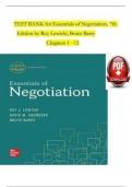 TEST BANK for Essentials of Negotiation, 7th Edition by Roy Lewicki, Bruce Barry and David Saunders.