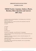 NBME Practice (Anatomy, Embryo, Physio, Biochem, Histo) Questions and Answers 100% Pass