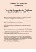 Networking Essentials Practice Final Exam Questions And Answers 100% Pass