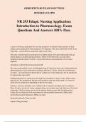 NR 293 Edapt: Nursing Application: Introduction to Pharmacology. Exam Questions And Answers 100% Pass.