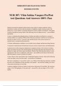 NUR 307: VSim Sabina Vasquez Pre/Post test Questions And Answers 100% Pass