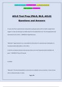 ACLS Test Prep (PALS, BLS, ACLS) Questions and Answers