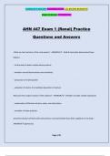 AHN 447 Exam 1 (Renal) Practice Questions and Answers