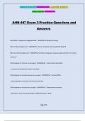 AHN 447 Exam 3 Practice Questions and Answers