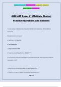 AHN 447 Exam #1 (Multiple Choice) Practice Questions and Answers