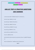 AHN 447 TEST #1 PRACTICE QUESTIONS AND ANSWERS