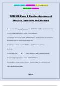 AHN 568 Exam 2 Cardiac Assessment Practice Questions and Answers