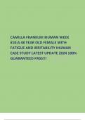 CAMILLA FRANKLIN IHUMAN WEEK #10:A 48 YEAR OLD FEMALE WITH FATIGUE AND IRRITABILITY IHUMAN CASE STUDY LATEST UPDATE 2024 100% GUARANTEED PASS!!!