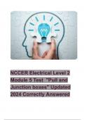 NCCER Electrical Level 2 Module 5 Test  "Pull and Junction boxes" Updated 2024 Correctly Answered