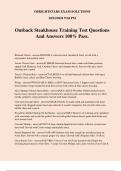 Outback Steakhouse Training Test Questions And Answers 100% Pass.