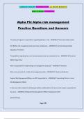 Alpha Phi Alpha risk management Practice Questions and Answers