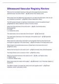 Ultrasound Vascular Registry Review Questions + Answers Graded A+