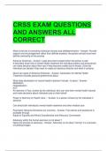 Bundle CRSS Exam Questions and Answers All Correct