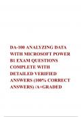 DA-100 ANALYZING DATA WITH MICROSOFT POWER B1 EXAM QUESTIONS COMPLETE WITH DETAILED VERIFIED ANSWERS (100% CORRECT ANSWERS) /A+GRADED