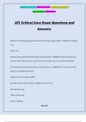 ATI Critical Care Exam Questions and Answers