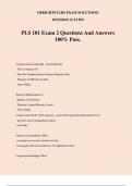 PLS 101 Exam 2 Questions And Answers 100% Pass.