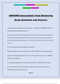 AWHONN Intermediate Fetal Monitoring Exam Questions and Answers