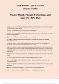 Master Plumber Exam 1 Questions And Answers 100% Pass