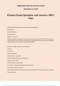 Practice Exam Questions And Answers 100% Pass