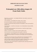 Prehospital care 10th edition chapter 40 Exam Study Guide.