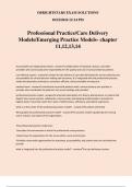 Professional Practice/Care Delivery Models/Emerging Practice Models- chapter 11,12,13,14